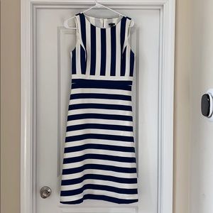Ann Taylor striped navy dress